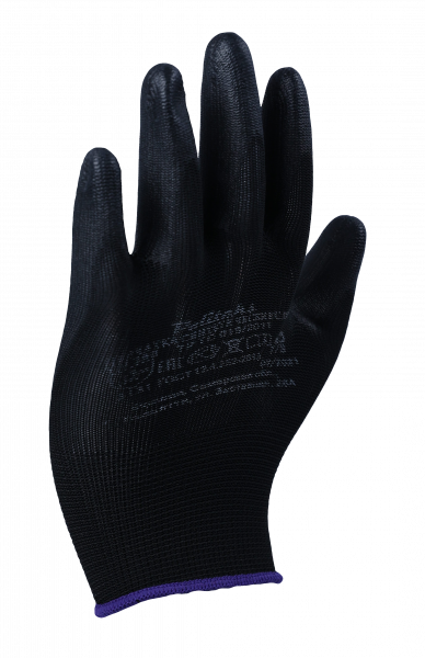 Перчатки синтетические к/в с ПУ (10 (XL), черные)